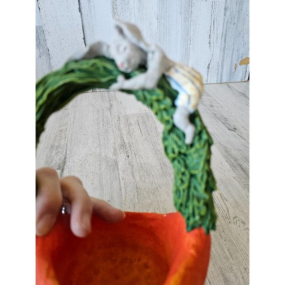 Vintage dept 56 carrot basket Easter decor as is spring bunny - Picture 8 of 9
